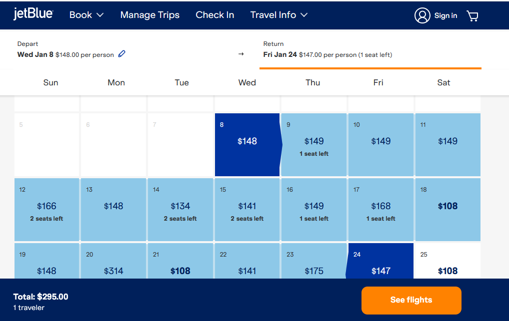 JetBlue Best Fare Finder